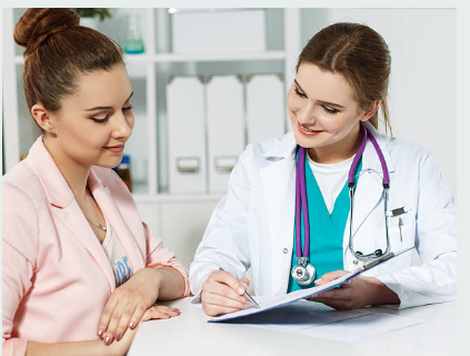 Physician counseling a patient
